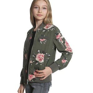 Members Only Olive Floral Bomber Jacket for kids